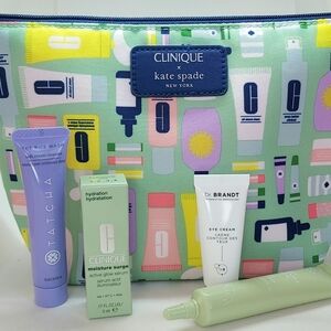 Clinique X Kate Spade Cosmetic Makeup Bag Bundle NEW